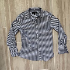 banana republic riley tailored fit striped button down blouse